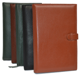 black, camel, tan and green leather Forever journals